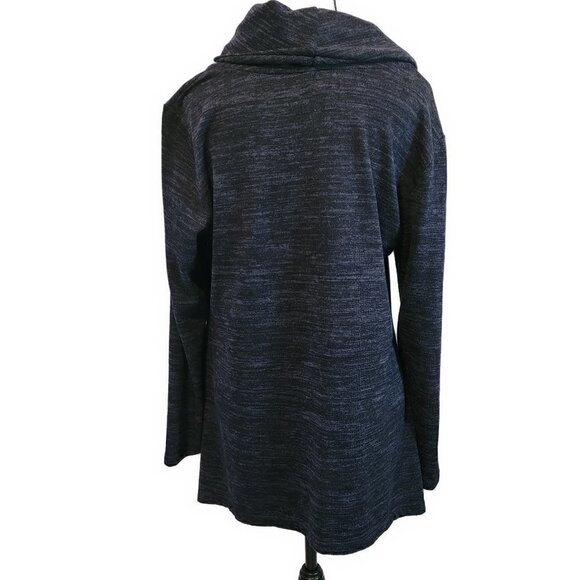 Jones New York Signature Heather navy Cowl long sleeve jersey top - XL - Picture 2 of 5